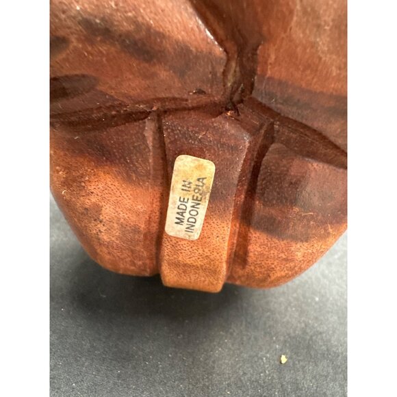 Weeping Crying Buddah Hand-Carved Natural Wood Thinker Sculpture - Picture 8 of 9